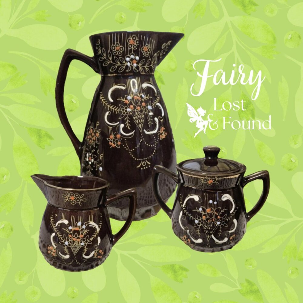 Vintage Japan Brown Tea Set